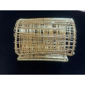 Urban Artisanal Gold Metal Wire Wrapped Wide Cuff Bracelet Sizable